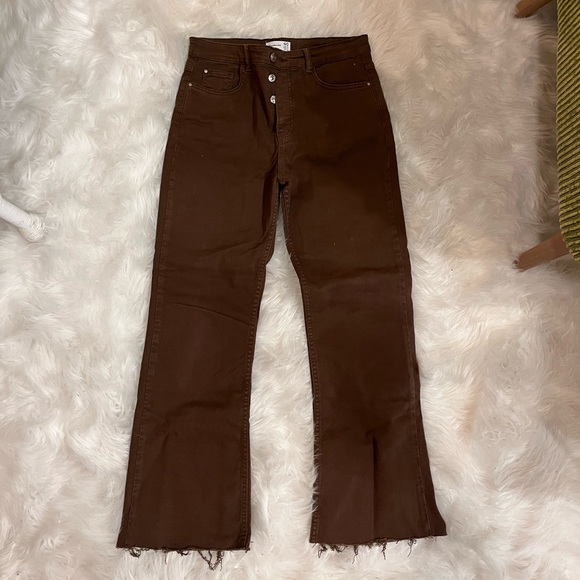Stradivarius Faded Brown Flare Jeans - Picture 3 of 5